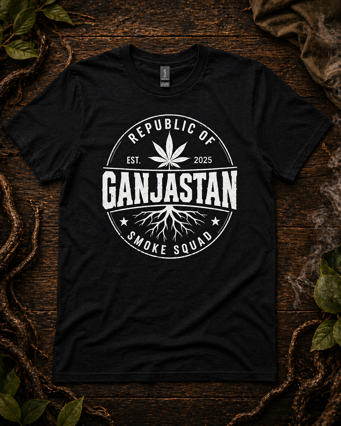 Republic of Ganjastan Smoke Squad Tee – Black