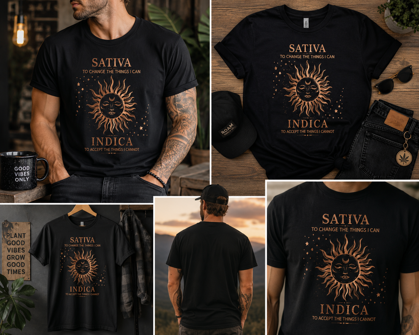 Sativa Indica Sun T-Shirt