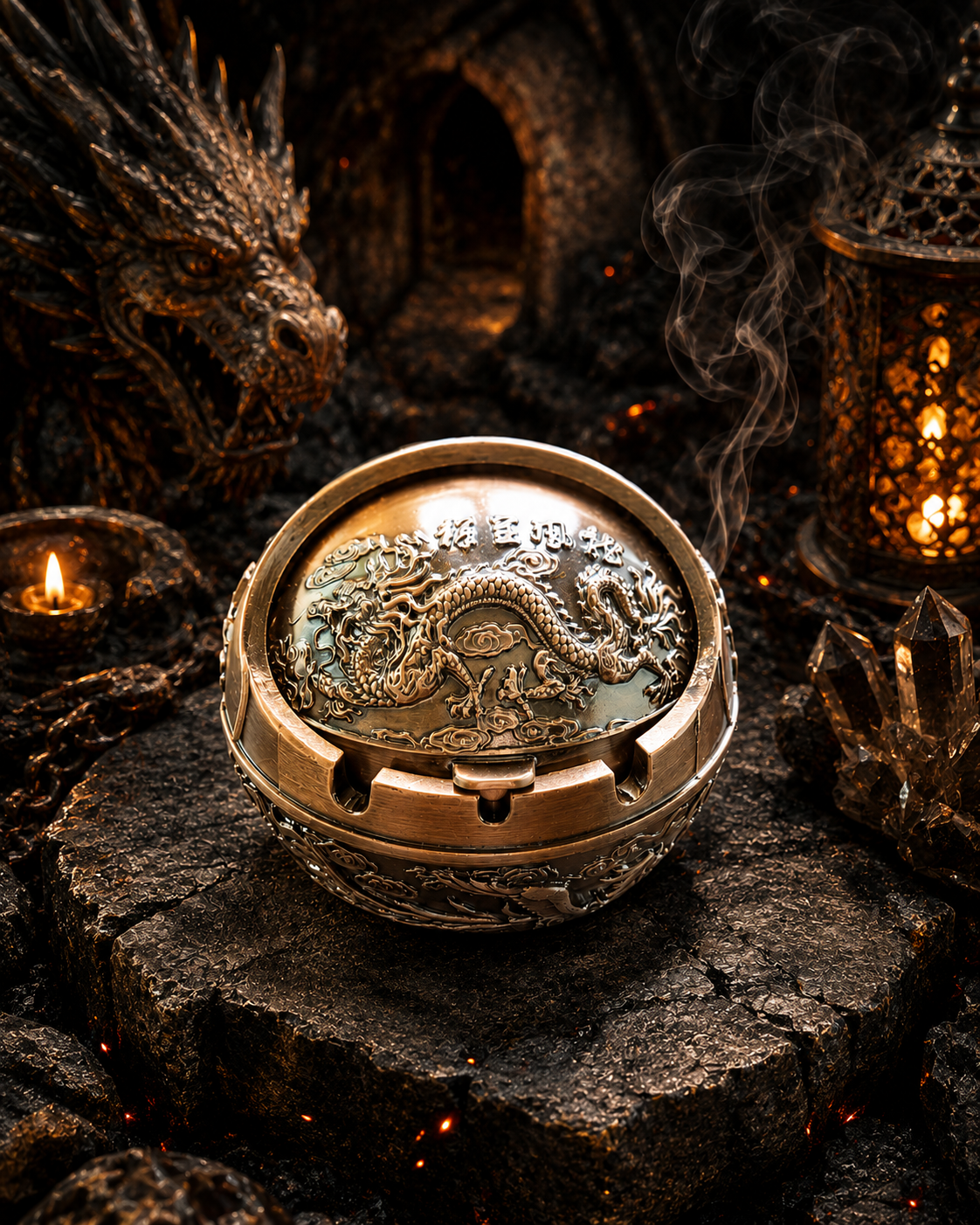 Dragon Ashtray with Lid