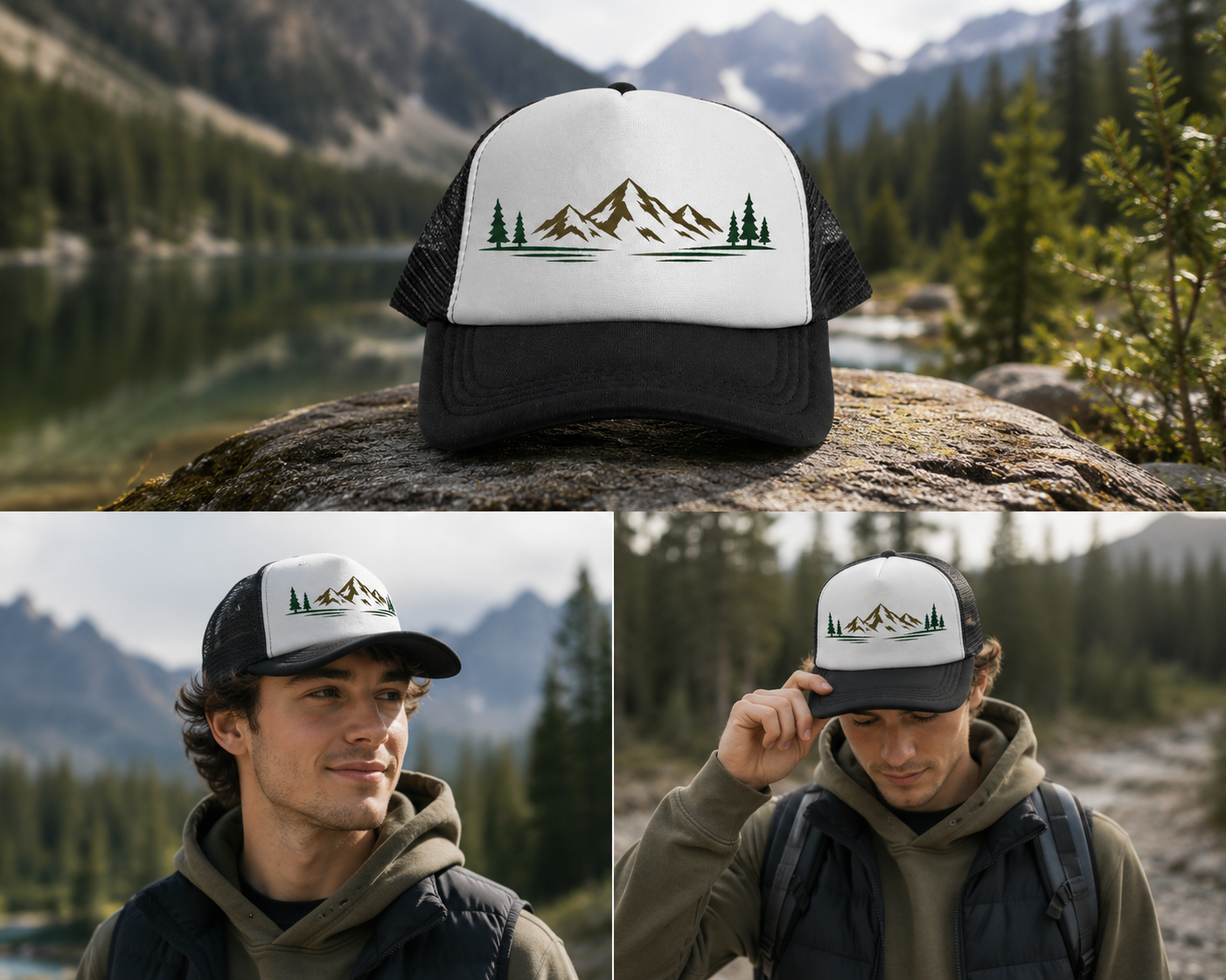Mountain Scene HTV Trucker Hat