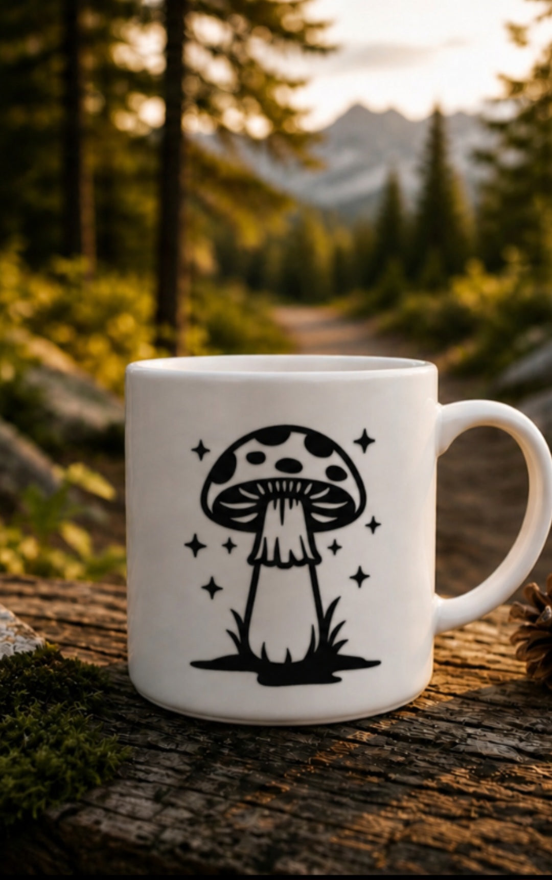 Vinyl Decal Mushroom Coffe Mug