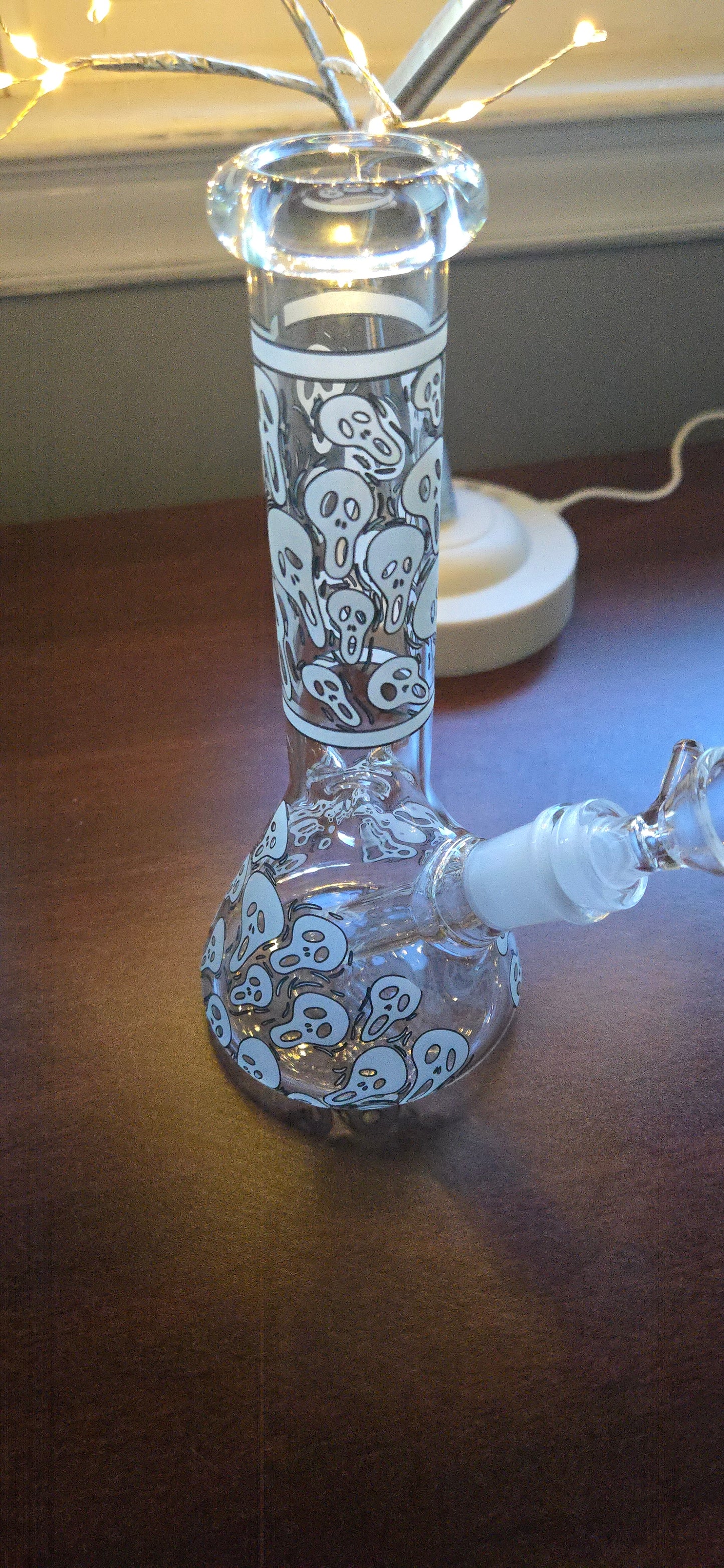 Glow in the Dark Ghost Beaker Bong