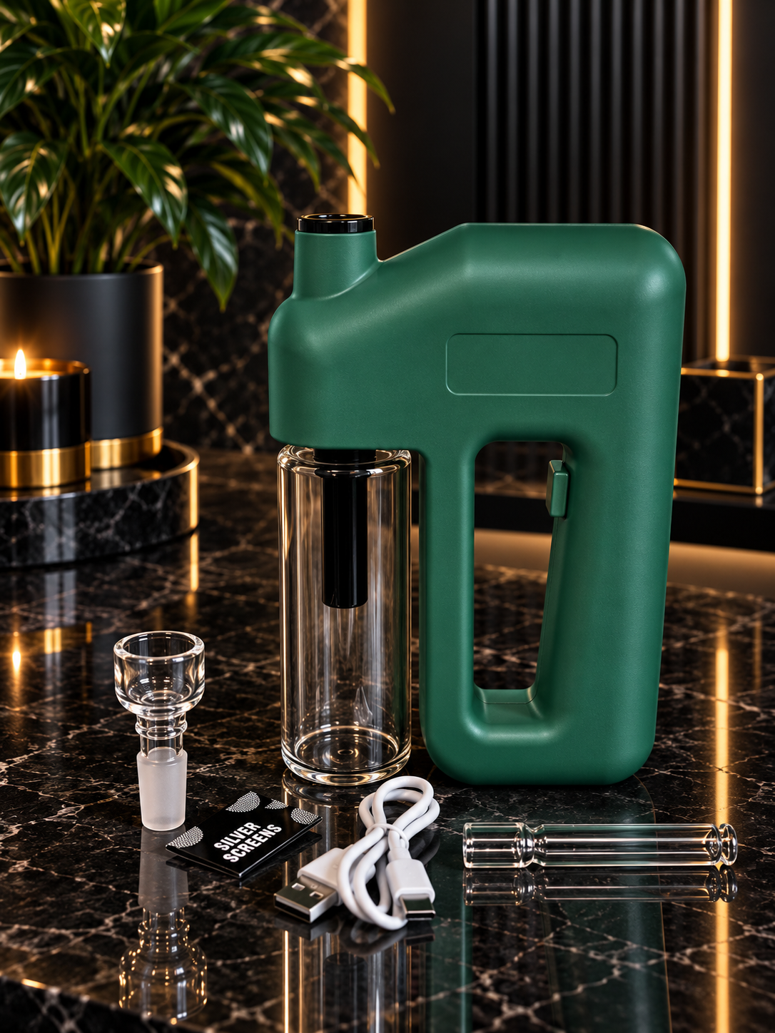 Rechargeable Electric Power Bubbler (Portable Water Pipe w/ Hose)