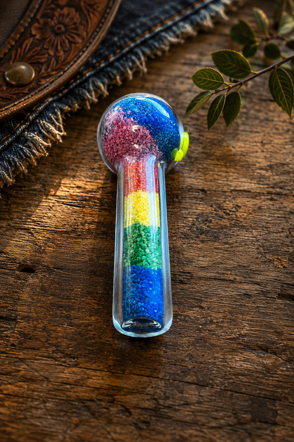 Sand Art Glass Hand Pipe