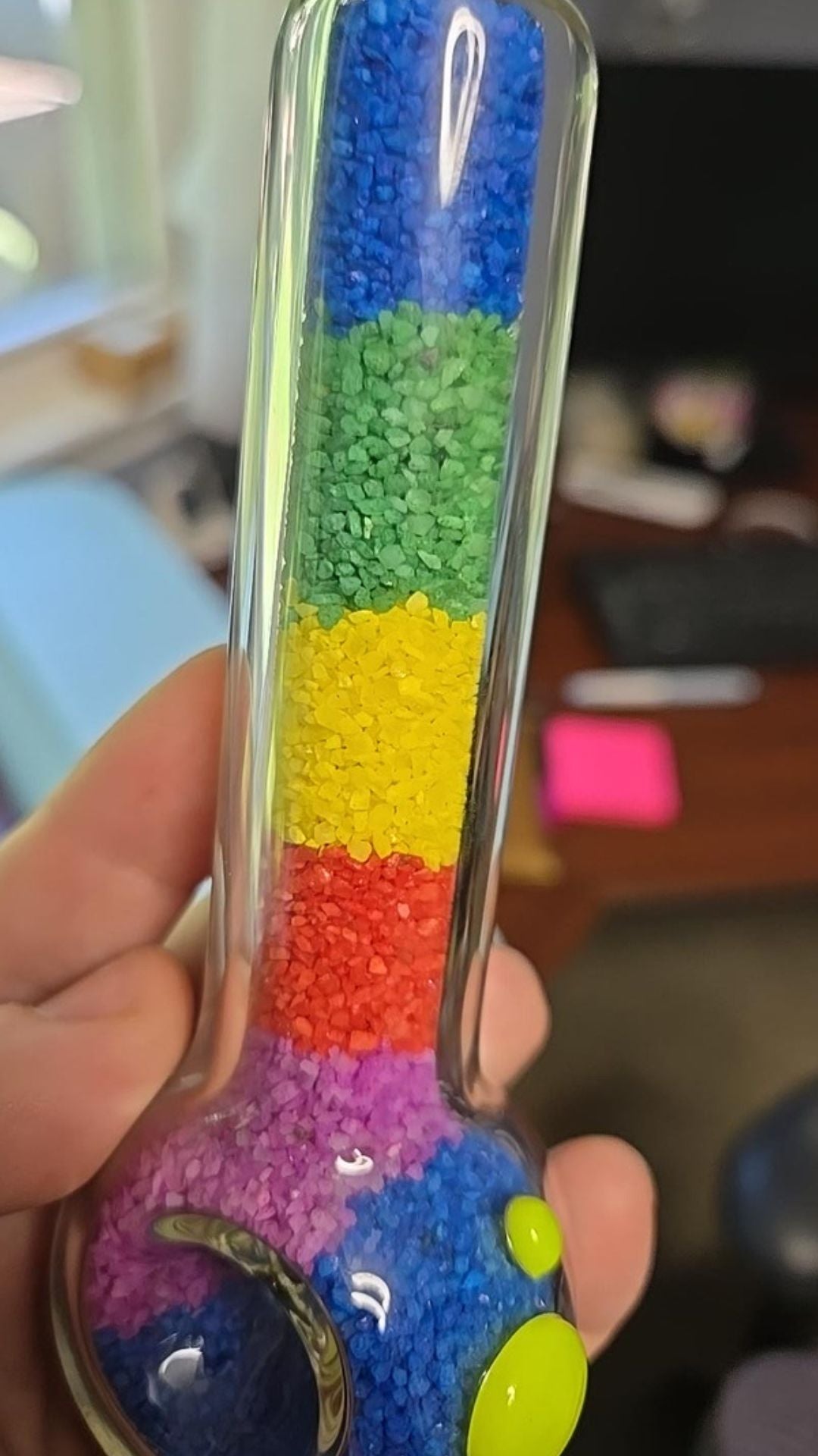 Sand Art Glass Hand Pipe