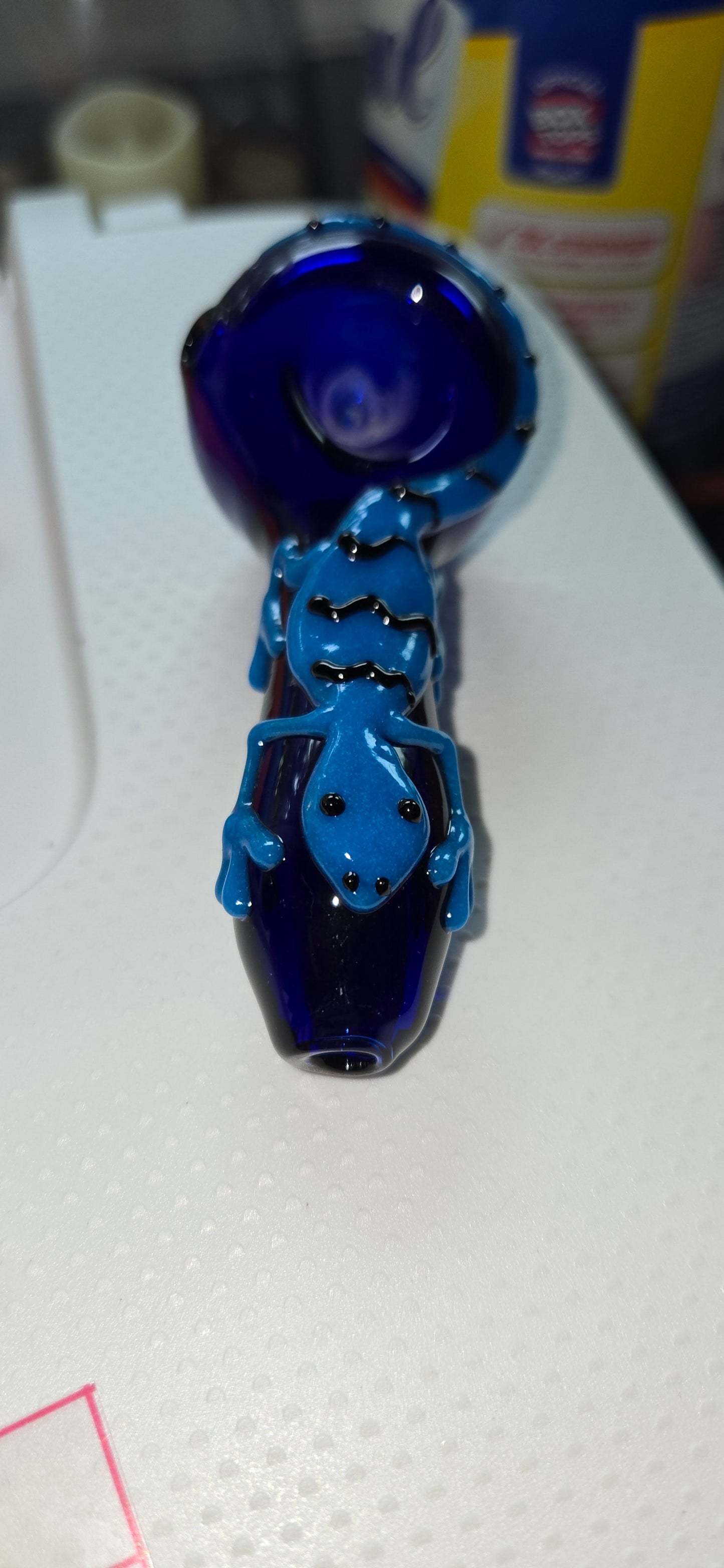 Blue Gecko Glass Hand Pipe