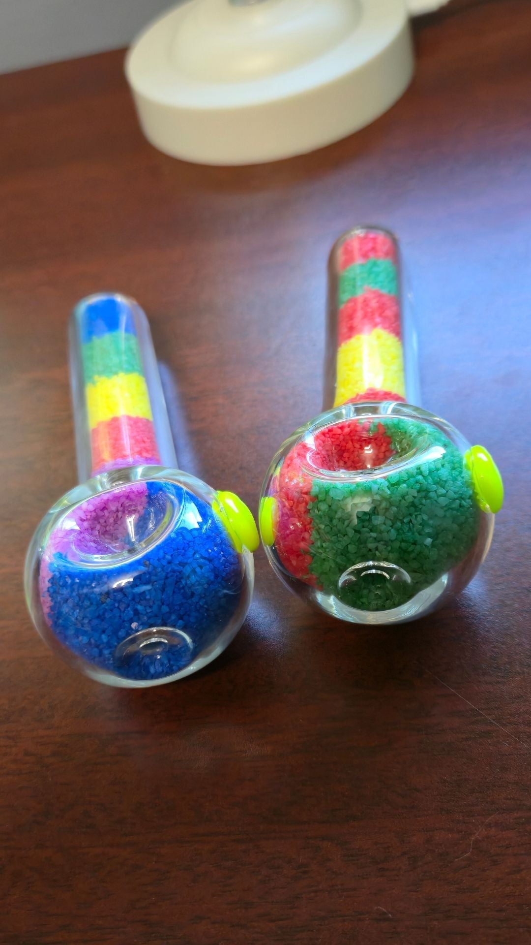 Sand Art Glass Hand Pipe