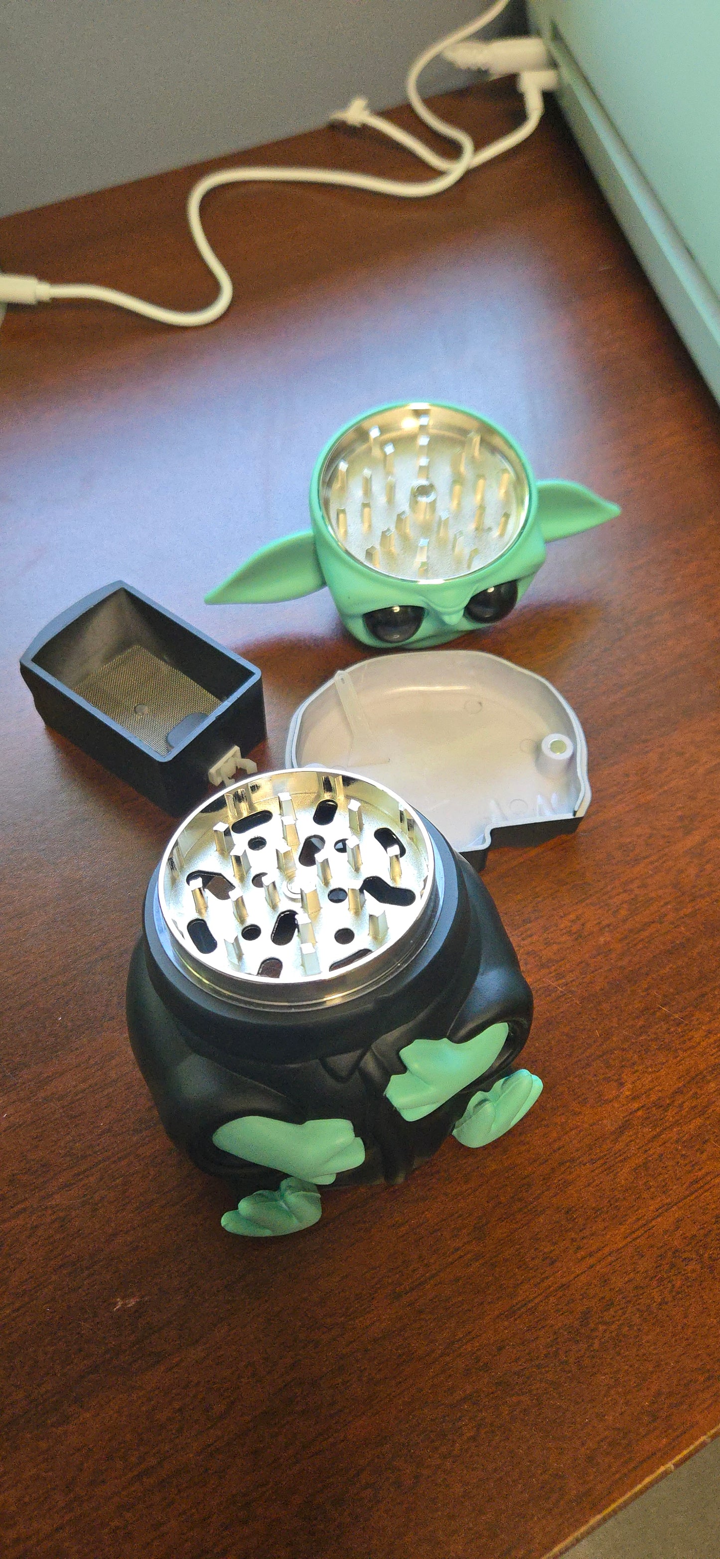 Alien Inspired Herb Grinder  Green Space Creature 4 Piece Grinder