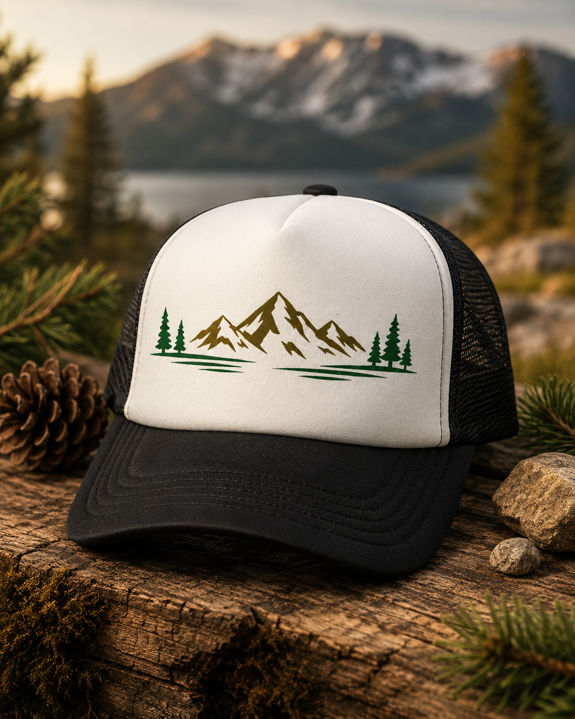 Mountain Scene HTV Trucker Hat