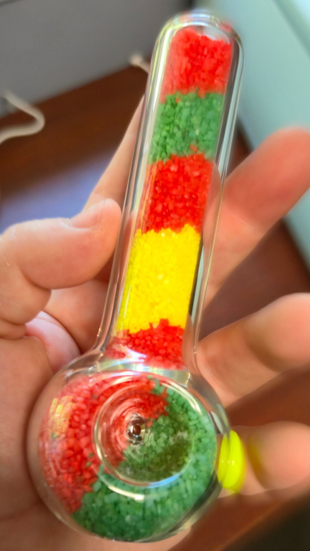 Sand Art Glass Hand Pipe