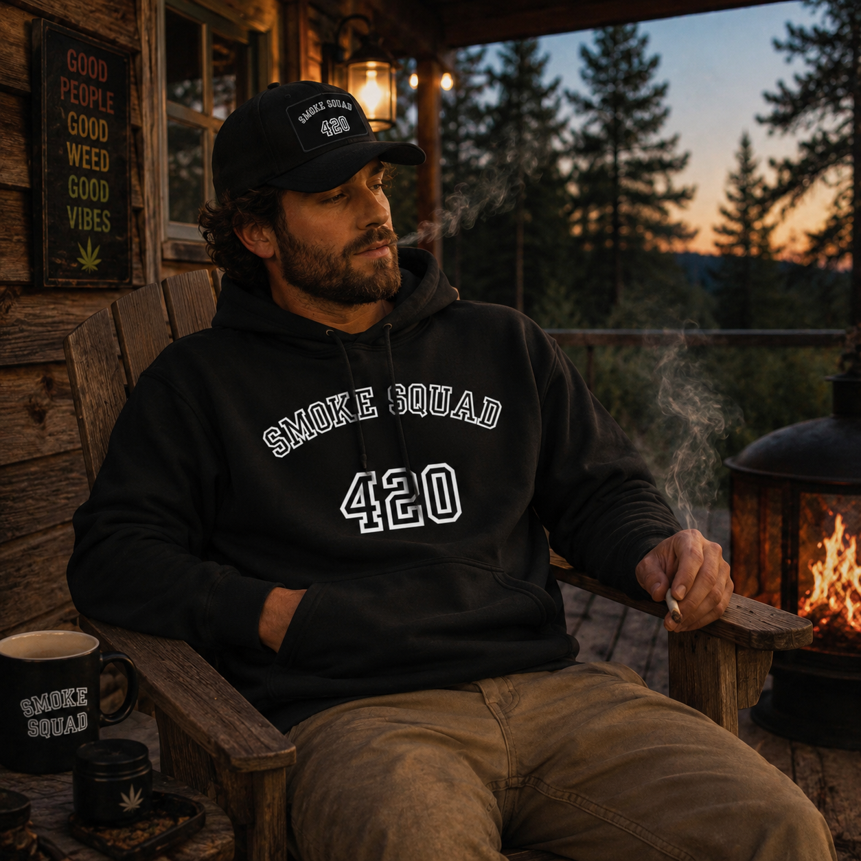 Smoke Squad 420 Chill Vibes Hoodie | Twisted Roots Streetwear