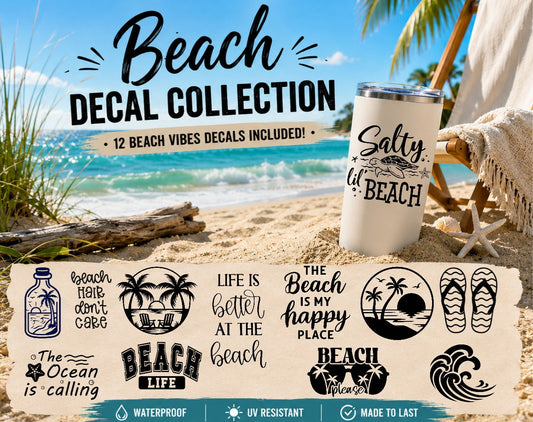 Beach Decal Collection - 12 Pack