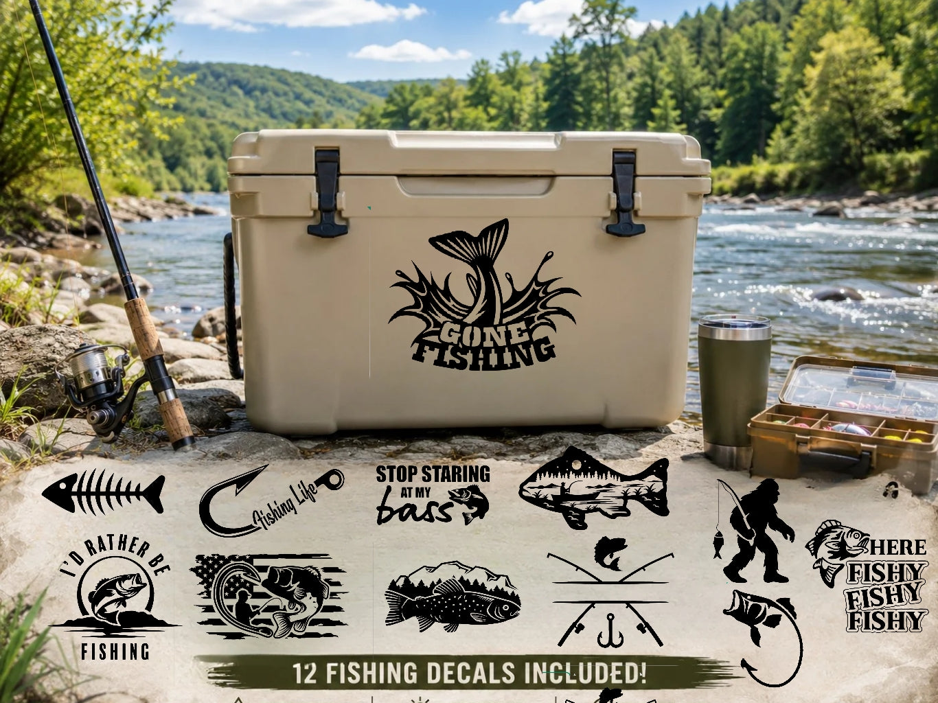Fishing Collection Decal - 12-Pack