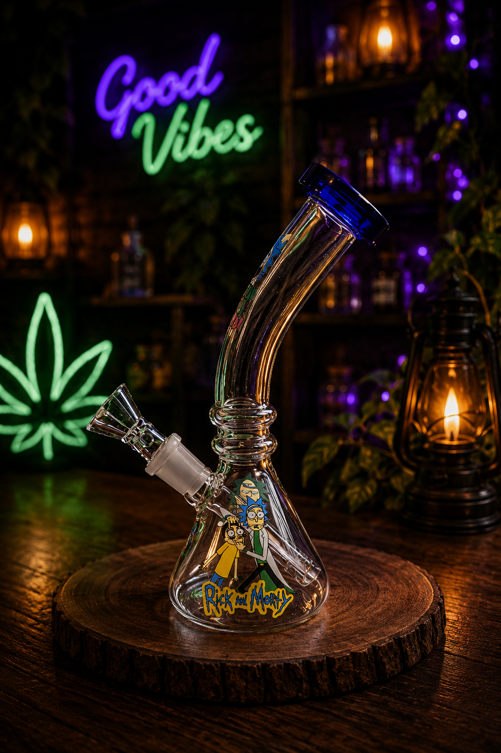 Rick and Morty Mini Beaker Glass Water Pipe Bong