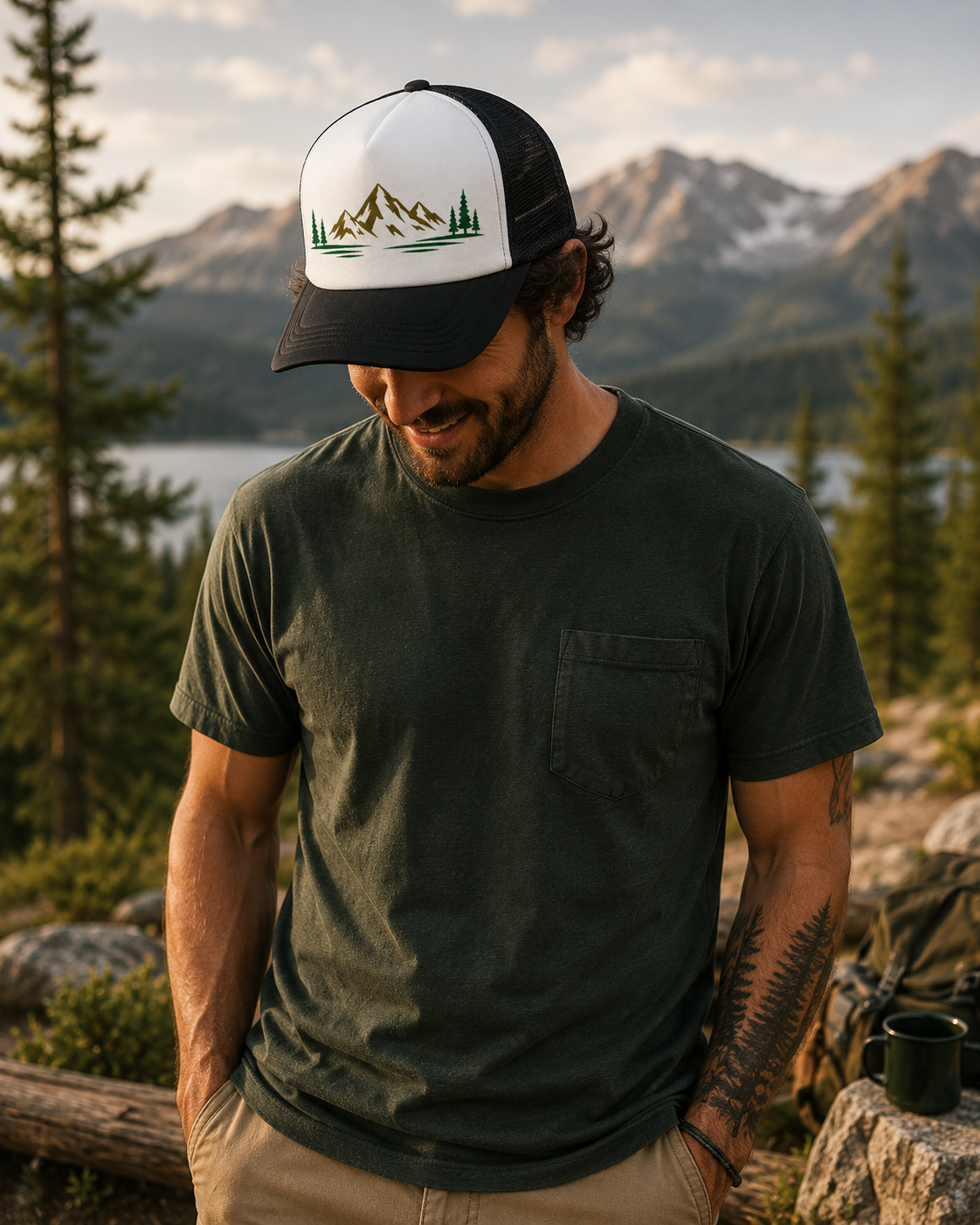 Mountain Scene HTV Trucker Hat