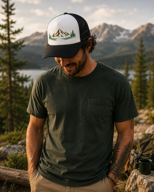 Mountain Scene HTV Trucker Hat