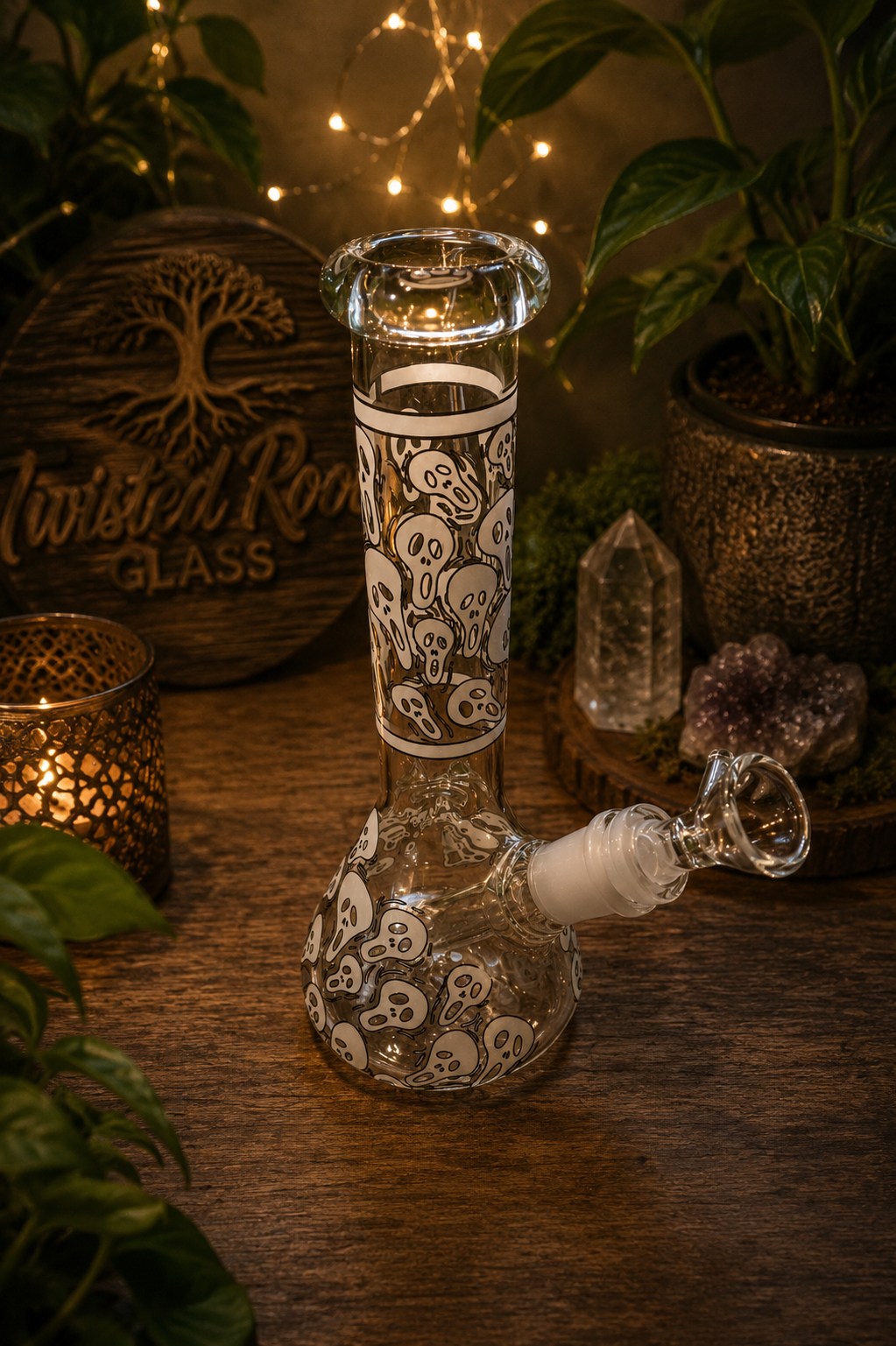 Glow in the Dark Ghost Beaker Bong