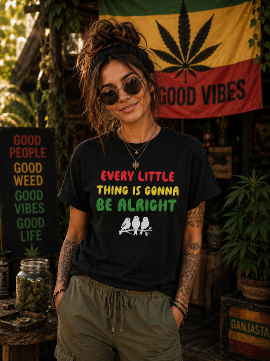 Every Little Thing Is Gonna Be Alright Rasta Graphic Tee | Twisted Roots