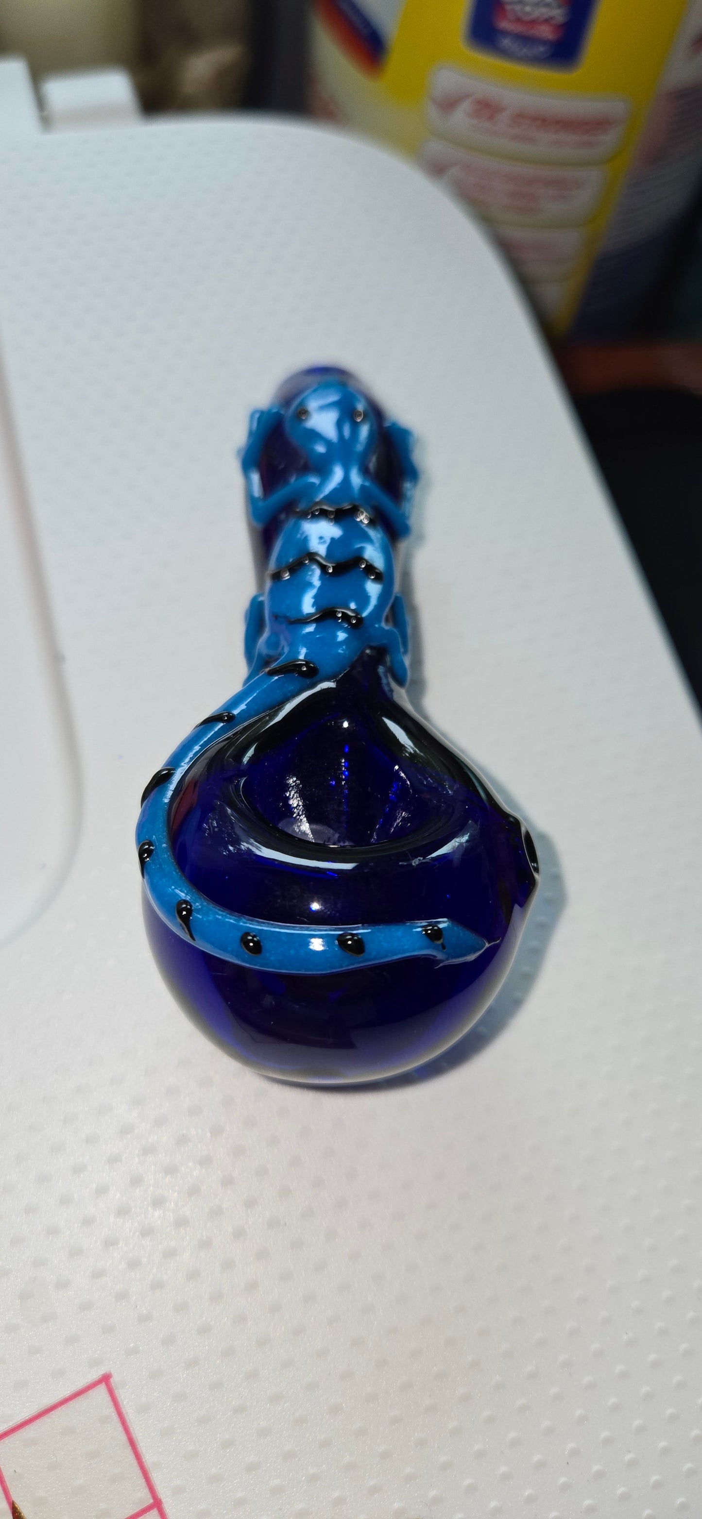 Blue Gecko Glass Hand Pipe