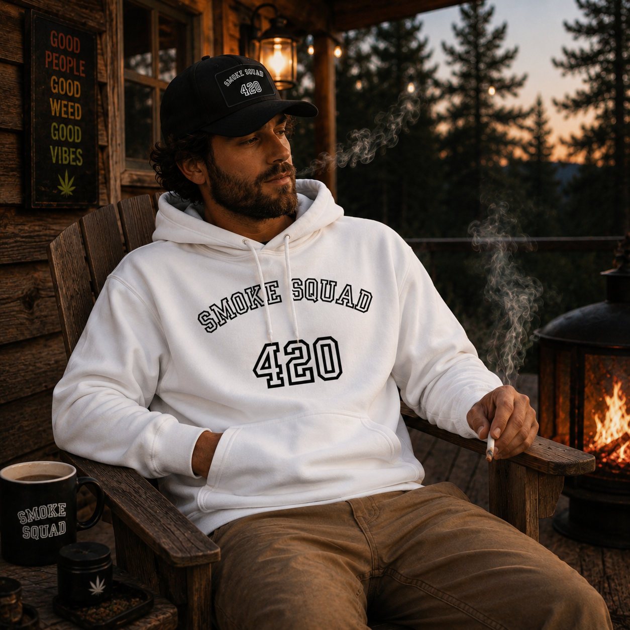 Smoke Squad 420 Chill Vibes Hoodie | Twisted Roots Streetwear