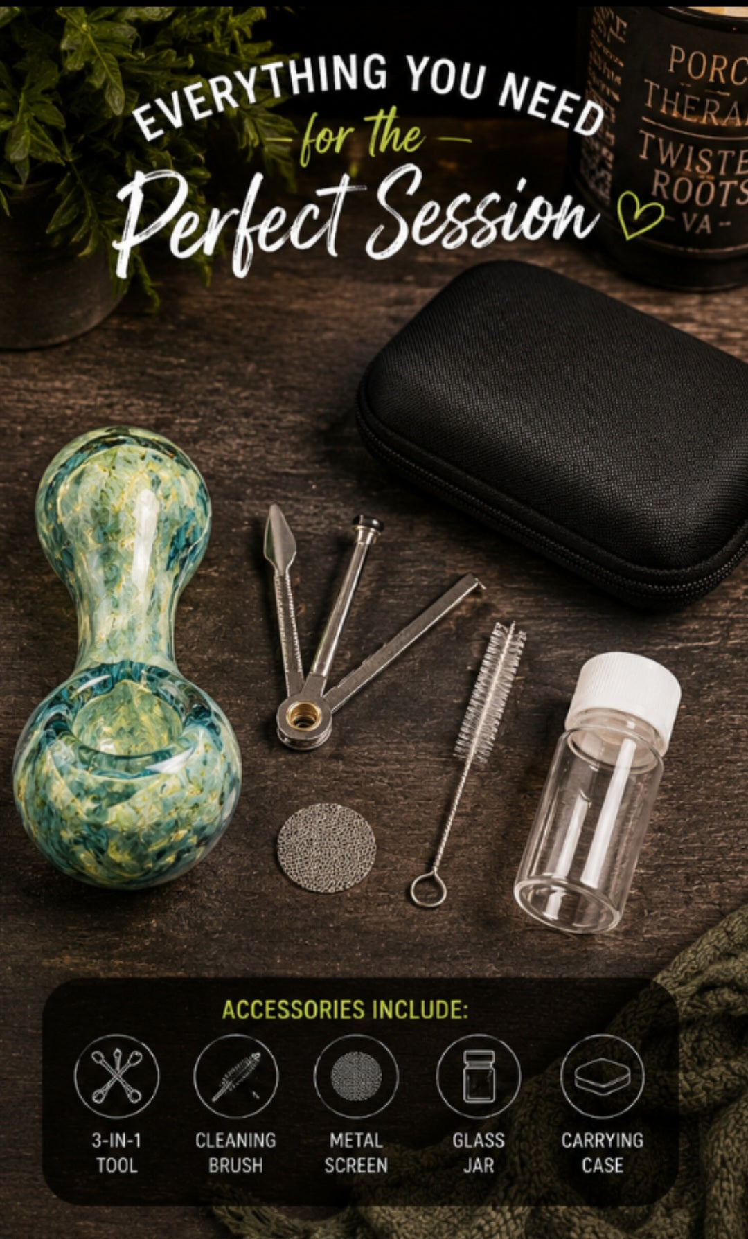 Glass Hand Pipe – Perfect Session Kit