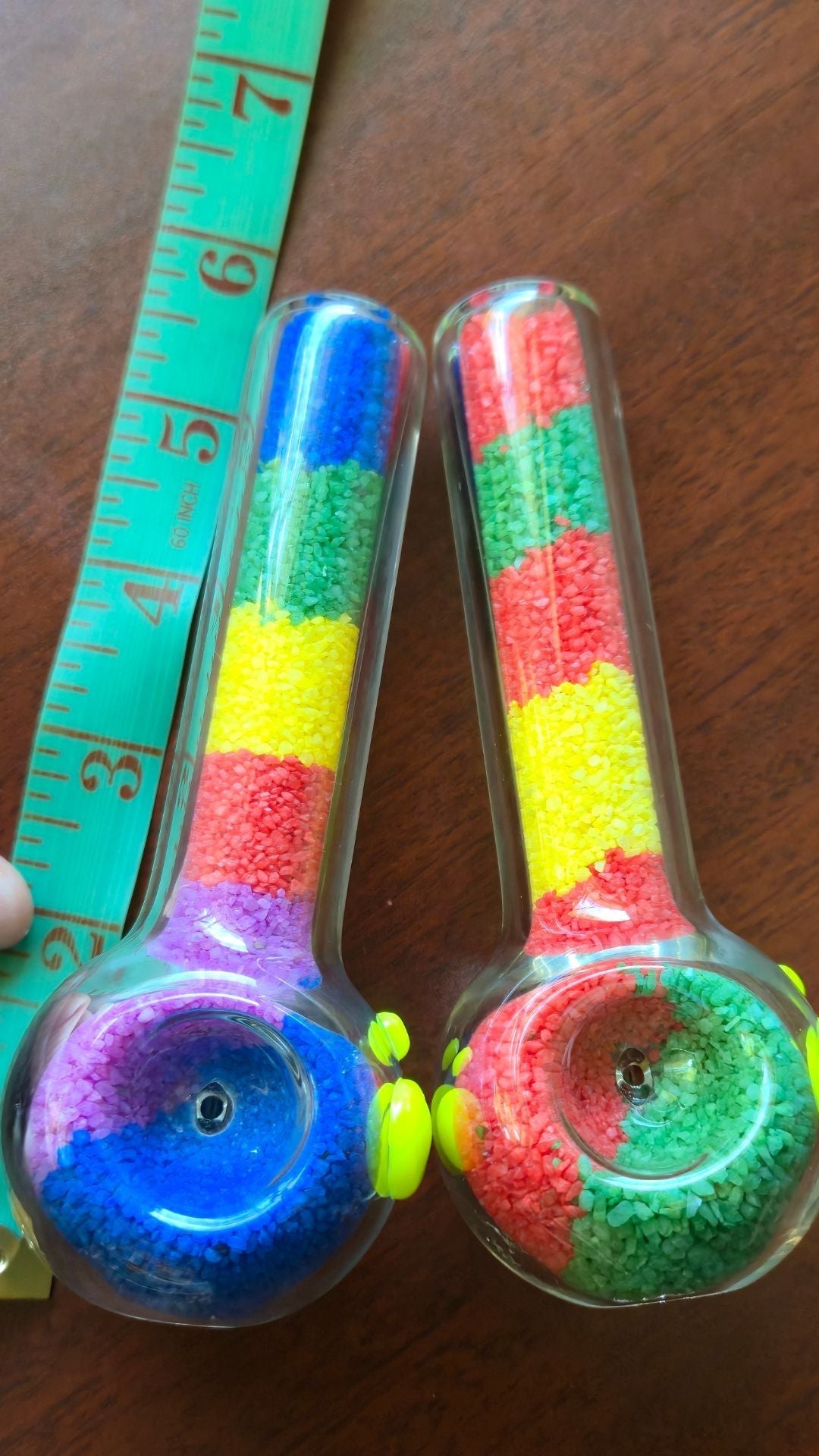 Sand Art Glass Hand Pipe
